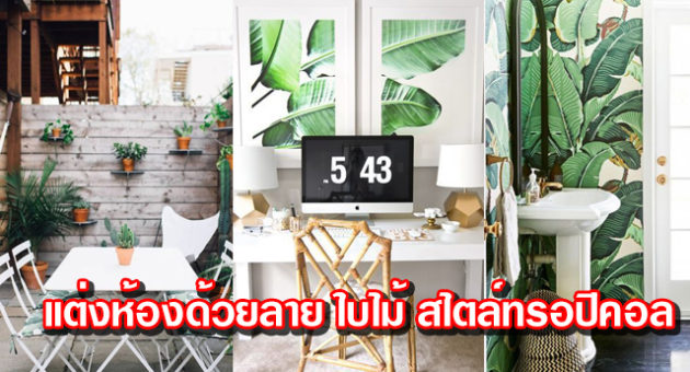 แต่งห้องด้วยลาย ใบไม้ สไตล์ทรอปิคอล